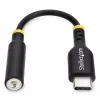 StarTech.com USBCAUDIO2 adattatore audio da USB-C a 3,5 mm TRRS per cuffie/auricolare con microfono, DAC a 32 bit, compatibile con Thunderbolt, 12,7 cm, nero