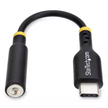 StarTech.com Adattatore jack cuffie/headset USB-C a 3,5 mm TRRS da 12,7 cm (5 inch), dongle aux USB Type-C, DAC a 32 bit, compatibile USB-C/Thunderbolt, laptop/telefono/tablet