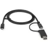 StarTech.com Cavo USB-C da 3ft (1m) con dongle adattatore USB-A – Cavo USB-C ibrido 2 in 1 con USB-A – da USB-C a USB-C (10 Gbit/s/100W PD), da USB-A a USB-C (5 Gbit/s) – Ideale per docking station ibride