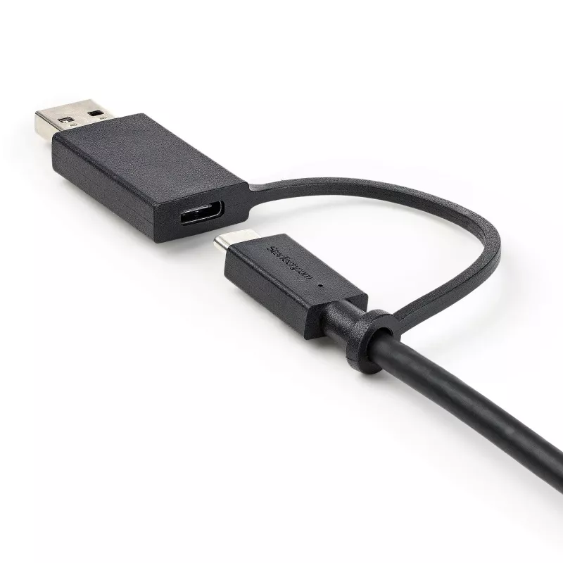 StarTech.com Cavo USB-C da 3ft (1m) con dongle adattatore USB-A – Cavo USB-C ibrido 2 in 1 con USB-A – da USB-C a USB-C (10 Gbit/s/100W PD), da USB-A a USB-C (5 Gbit/s) – Ideale per docking station ibride