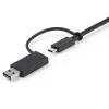 StarTech.com Cavo USB-C da 3ft (1m) con dongle adattatore USB-A – Cavo USB-C ibrido 2 in 1 con USB-A – da USB-C a USB-C (10 Gbit/s/100W PD), da USB-A a USB-C (5 Gbit/s) – Ideale per docking station ibride