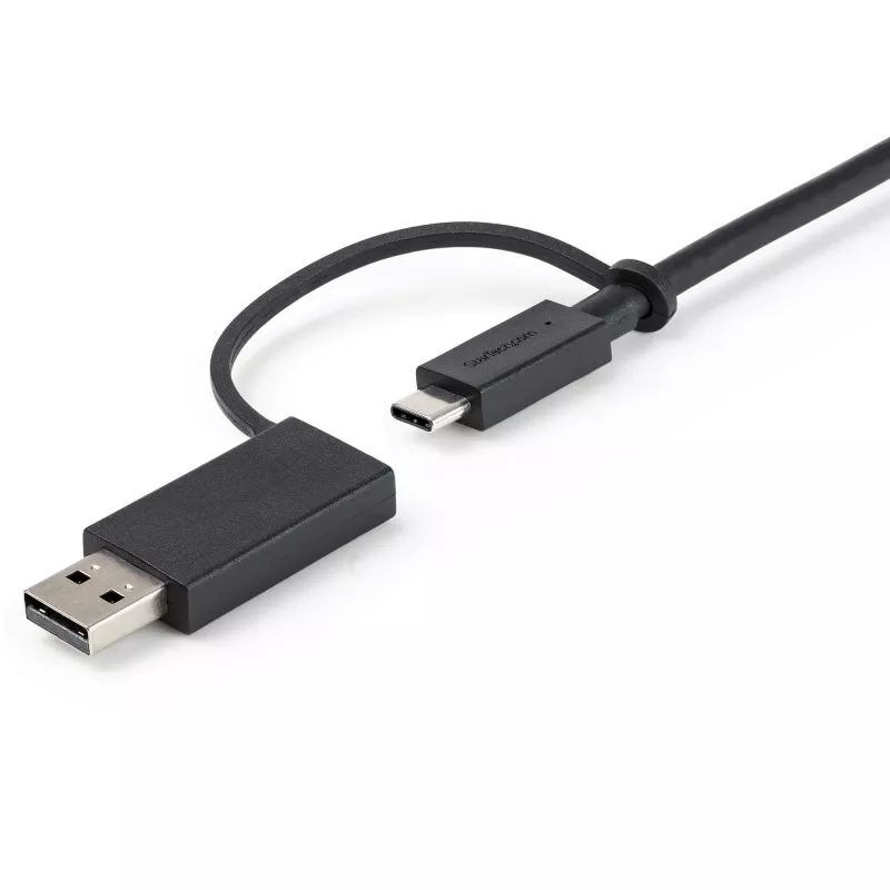 StarTech.com Cavo USB-C da 3ft (1m) con dongle adattatore USB-A – Cavo USB-C ibrido 2 in 1 con USB-A – da USB-C a USB-C (10 Gbit/s/100W PD), da USB-A a USB-C (5 Gbit/s) – Ideale per docking station ibride