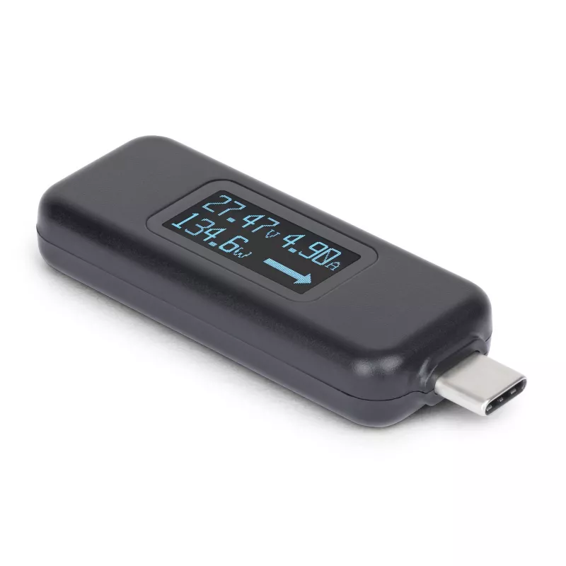 StarTech.com Tester di alimentazione USB-C, multimetro digitale, misuratore di tensione e corrente bidirezionale, fino a 240W PD EPR, tester portatile per prestazioni di cavi e porte USB-C