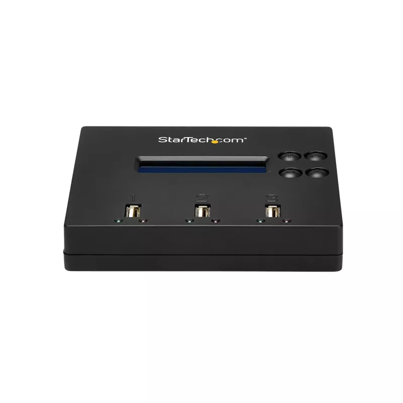 StarTech.com Duplicatore e cancellatore USB standalone 1 a 2, copiatore multi-USB flash drive, copia di sistema e file e copia completa del drive a 1,5 GB/min, cancellazione singola e a 3 passaggi, display LCD – TAA