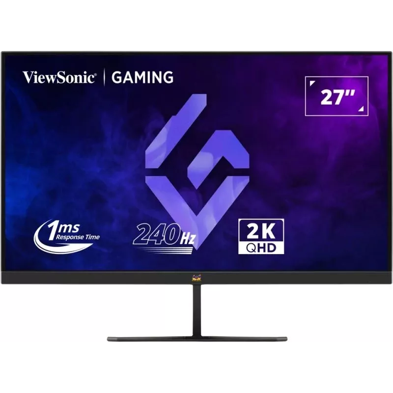 ViewSonic VX2758A-2K-PRO-3 monitor gaming da 27 pollici (68,6 cm), IPS, 2560 x 1440 QHD, 240 Hz, 1 ms, FreeSync Premium, HDR400, 2x HDMI 2.1, DisplayPort, nero