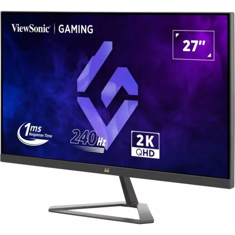 ViewSonic VX2758A-2K-PRO-3 monitor gaming da 27 pollici (68,6 cm), IPS, 2560 x 1440 QHD, 240 Hz, 1 ms, FreeSync Premium, HDR400, 2x HDMI 2.1, DisplayPort, nero