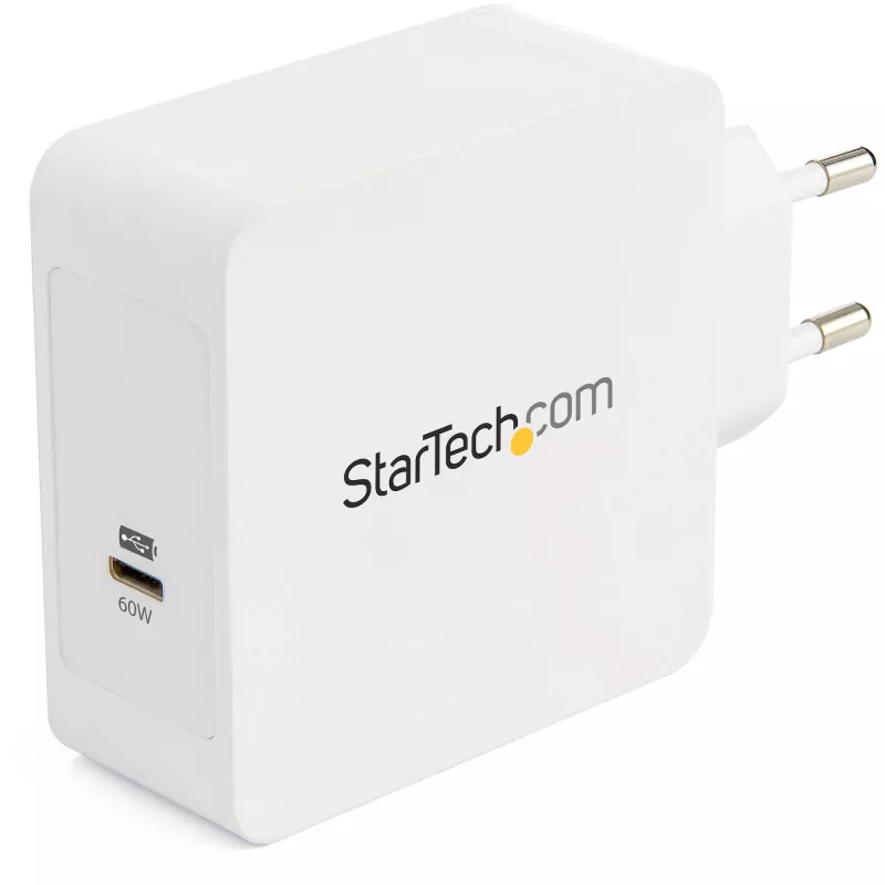 StarTech.com caricabatterie da parete USB C - caricabatterie per laptop USB C 60W PD - cavo 2m - alimentatore Type-C universale compatto - Dell XPS/Lenovo X1 Carbon/HP EliteBook/MacBook - certificato USB-IF/CE