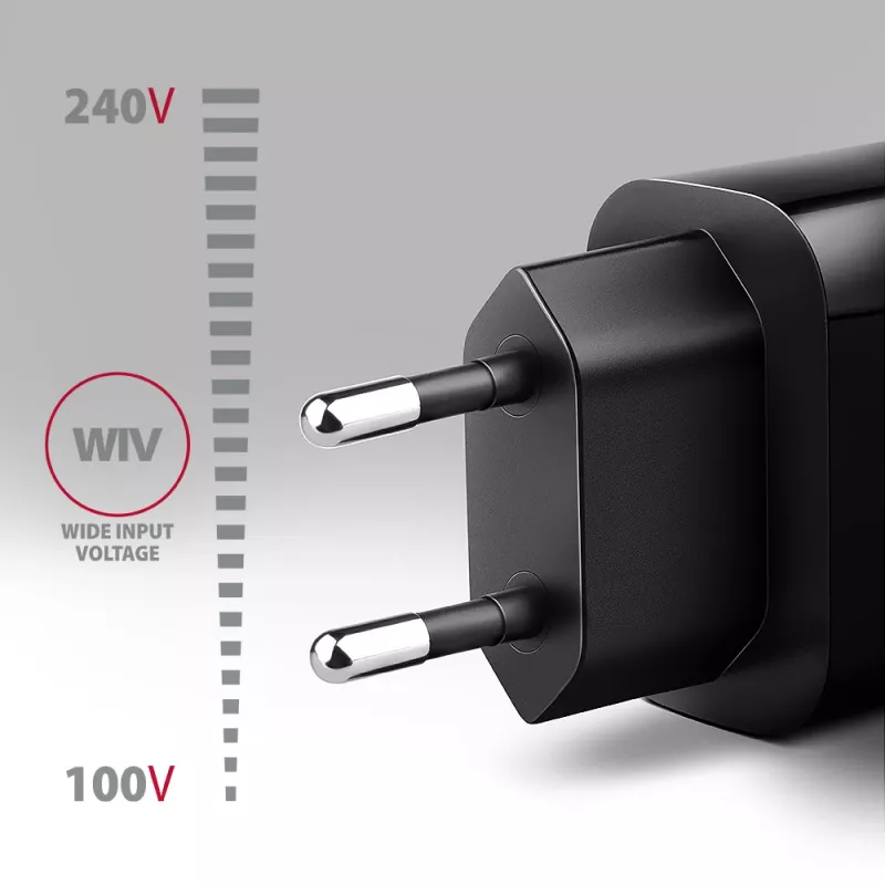Axagon ACU-QC18 QC 3.0 1× uscita caricabatterie da parete 18W, interno, AC, nero