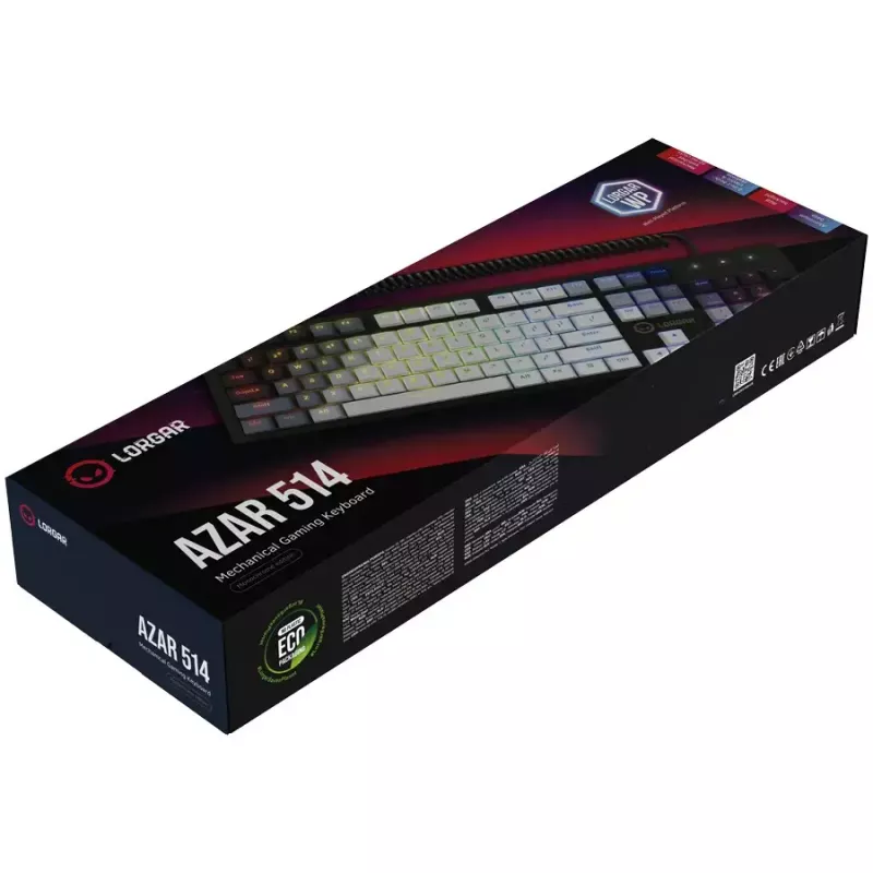 Tastiera meccanica LORGAR Azar 514 bianca con retroilluminazione RGB, layout ENG