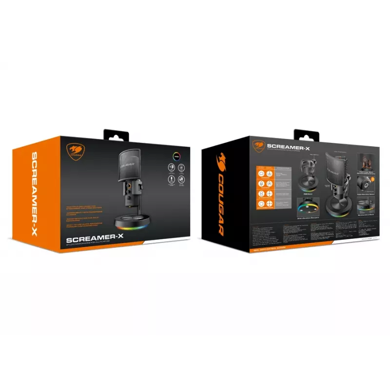 COUGAR microfono da studio Screamer-X, microfono da studio, -45 dB, 20 - 20000 Hz, 16 Bit, 48 kHz, 120 dB