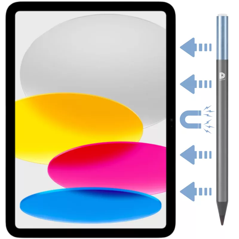 DEQSTER Pencil 2, tablet, Apple, blu, grigio, Apple iPad dal 2018, grigio, alluminio, policarbonato (PC), poliossimetilene (POM)