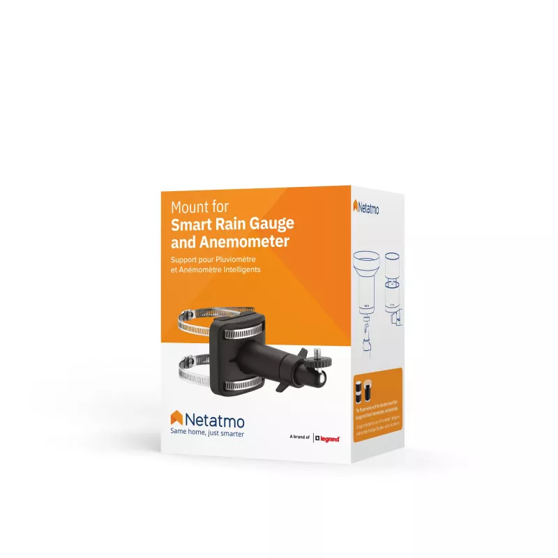 Netatmo supporto per pluviometro smart e anemometro smart, nero, Netatmo, 65 mm, 65 mm, 135 mm, 75 mm
