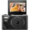 Easypix V64 Flip 20203 fotocamera digitale compatta, 64 MP, video 4K, display ribaltabile da 3 pollici, zoom digitale 18x, WiFi