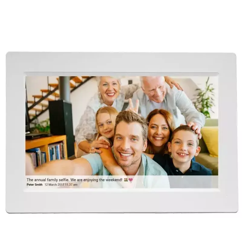 Denver Frameo PFF-1015W cornice digitale, 10,1 pollici (25,4 cm), touchscreen, Wi-Fi, 16 GB, bianca
