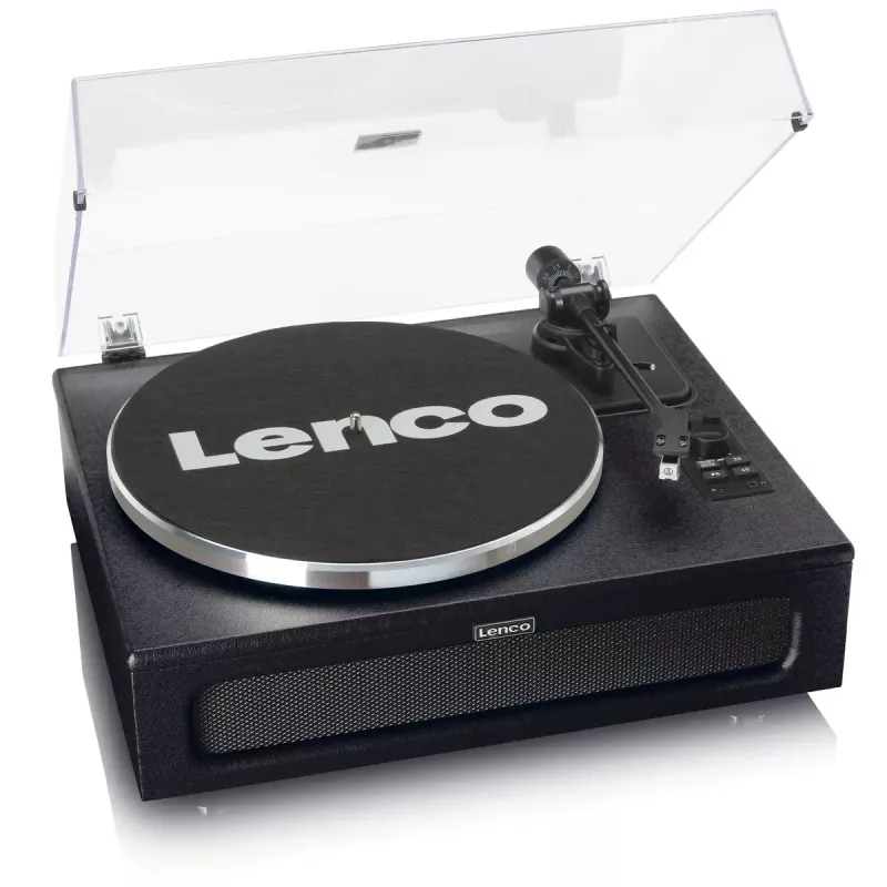 Lenco LS-430BK giradischi a cinghia con 4 altoparlanti integrati, Bluetooth, 40 W, 33/45 giri/min, nero