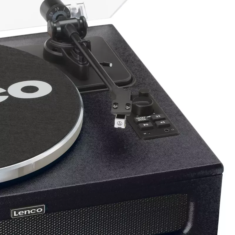 Lenco LS-430BK giradischi a cinghia con 4 altoparlanti integrati, Bluetooth, 40 W, 33/45 giri/min, nero