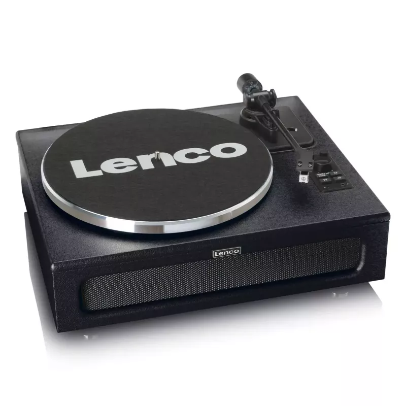 Lenco LS-430BK giradischi a cinghia con 4 altoparlanti integrati, Bluetooth, 40 W, 33/45 giri/min, nero