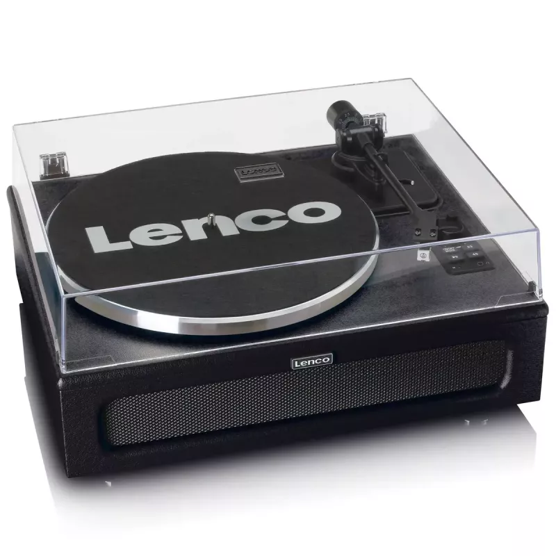 Lenco LS-430BK giradischi a cinghia con 4 altoparlanti integrati, Bluetooth, 40 W, 33/45 giri/min, nero