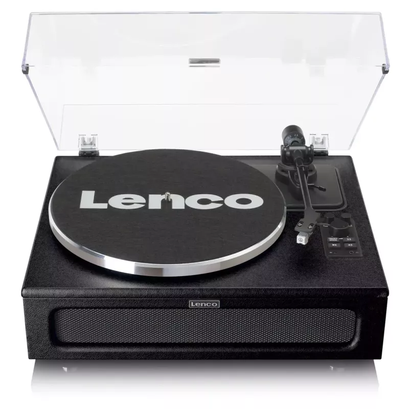 Lenco LS-430BK giradischi a cinghia con 4 altoparlanti integrati, Bluetooth, 40 W, 33/45 giri/min, nero