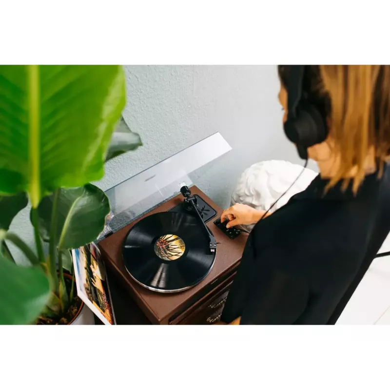 Giradischi audio a trasmissione a cinghia Lenco LS-430BN marrone manuale forza di appoggio 3-4 g