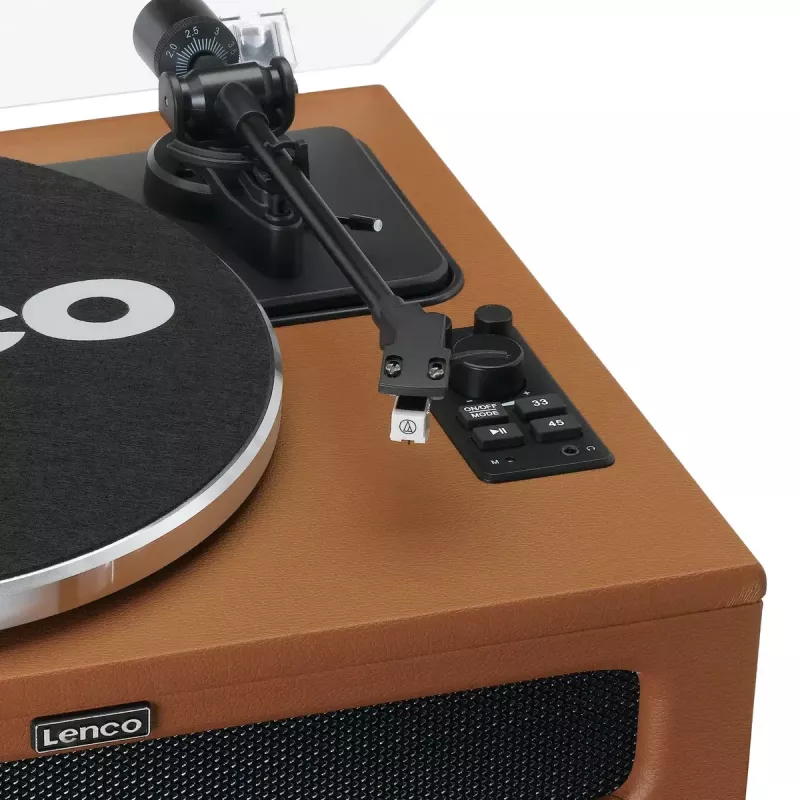 Giradischi audio a trasmissione a cinghia Lenco LS-430BN marrone manuale forza di appoggio 3-4 g