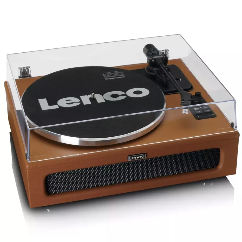 Giradischi audio a trasmissione a cinghia Lenco LS-430BN marrone manuale forza di appoggio 3-4 g