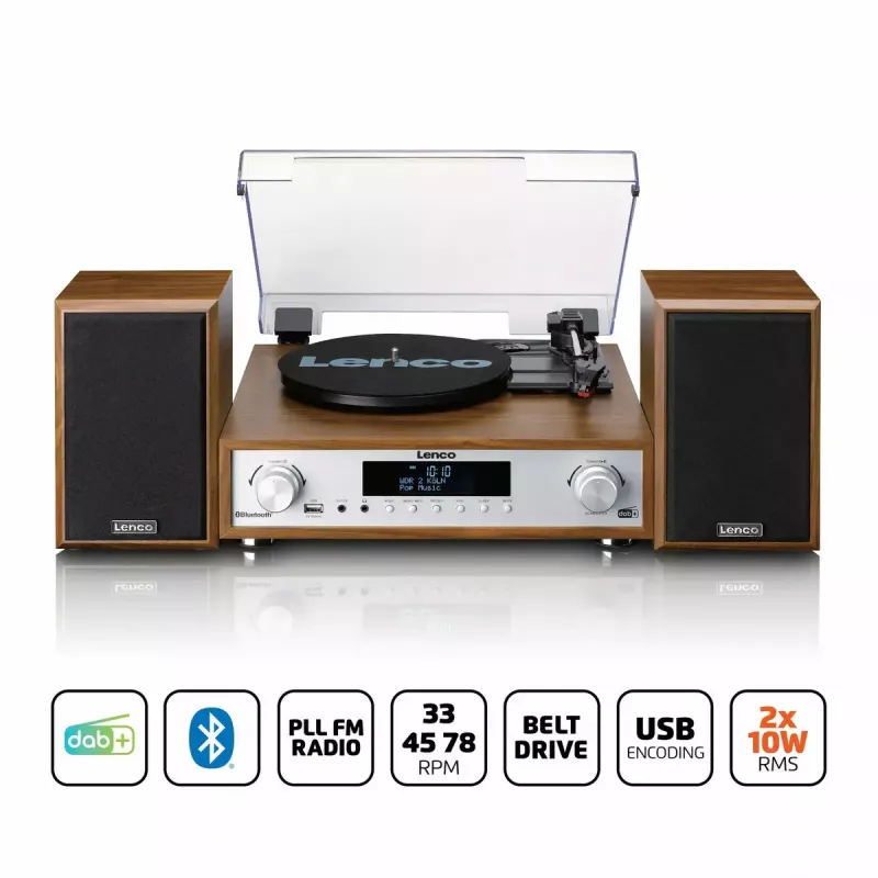 Giradischi audio a trasmissione a cinghia Lenco MC-160WD