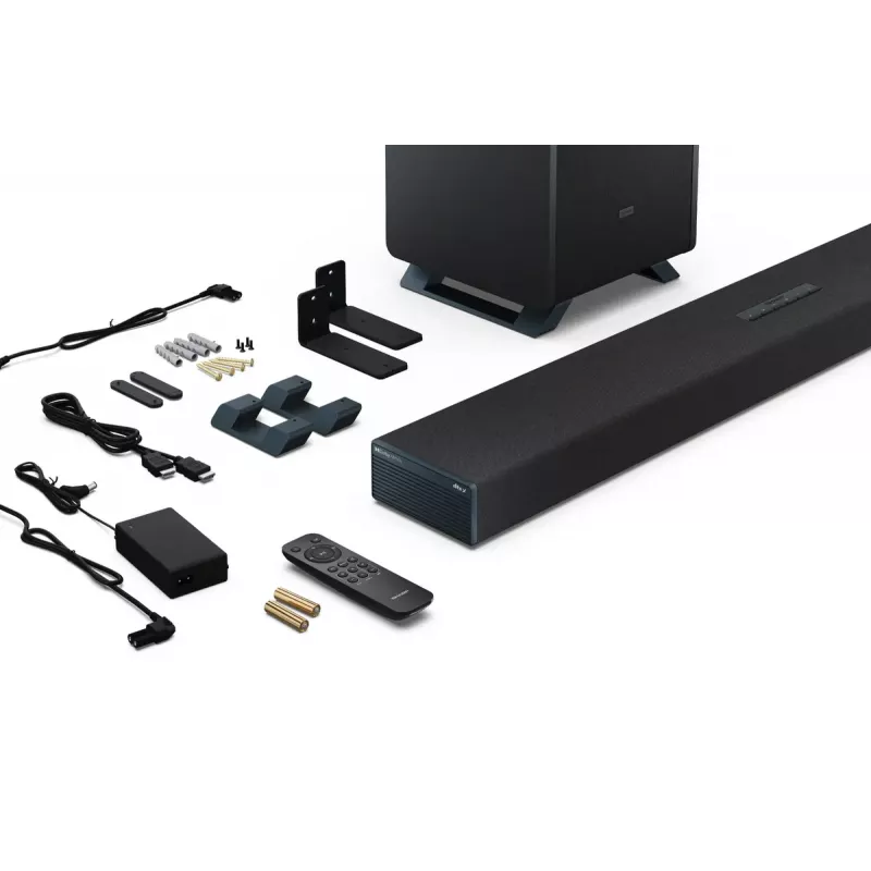 Sharp HT-SBW53121(BK) soundbar 3.1.2 canali con subwoofer wireless, nera
