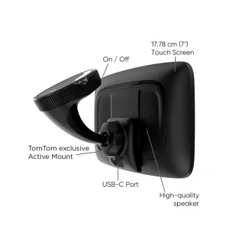 Navigatore GPS portatile TOMTOM GO con touchscreen da 7 pollici, 32 GB, mappe Europa, nero