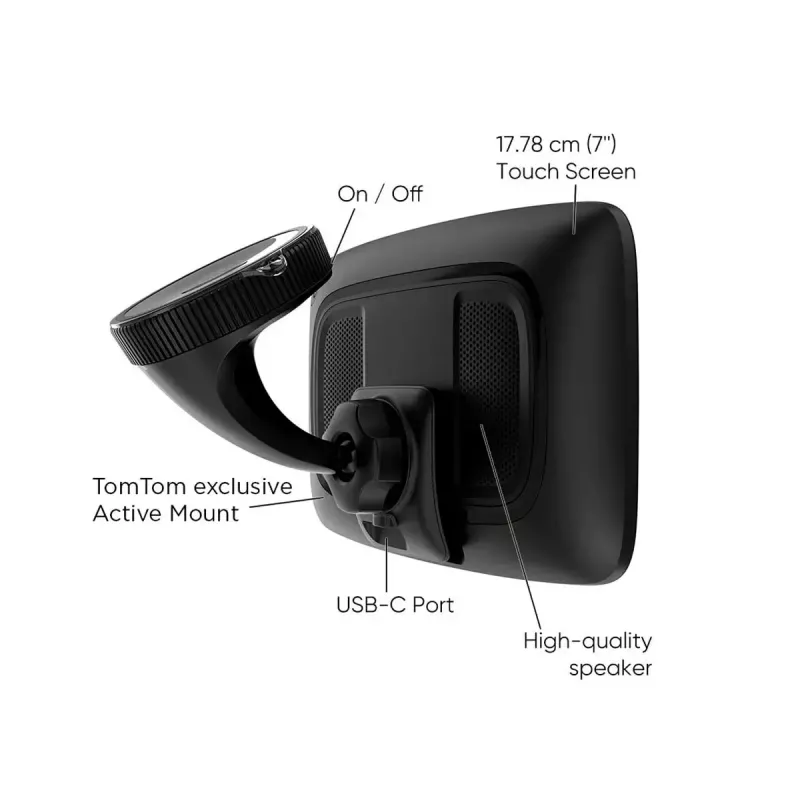 Navigatore GPS portatile TOMTOM GO con touchscreen da 7 pollici, 32 GB, mappe Europa, nero