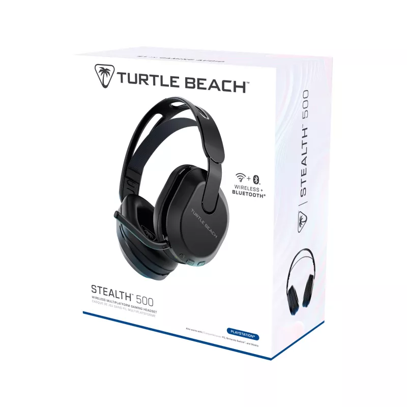 Turtle Beach Stealth 500 nero PlayStation headset gaming wireless con autonomia fino a 40 ore e Bluetooth per PS5, PS4, PC e dispositivi mobili