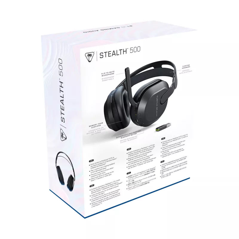 Turtle Beach Stealth 500 nero PlayStation headset gaming wireless con autonomia fino a 40 ore e Bluetooth per PS5, PS4, PC e dispositivi mobili