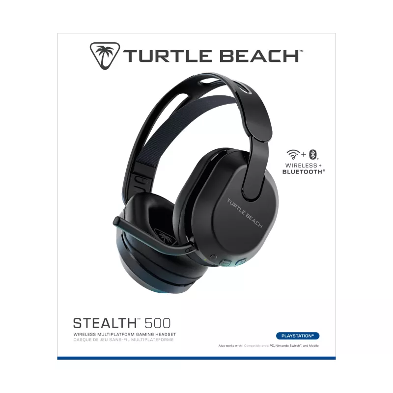 Turtle Beach Stealth 500 nero PlayStation headset gaming wireless con autonomia fino a 40 ore e Bluetooth per PS5, PS4, PC e dispositivi mobili