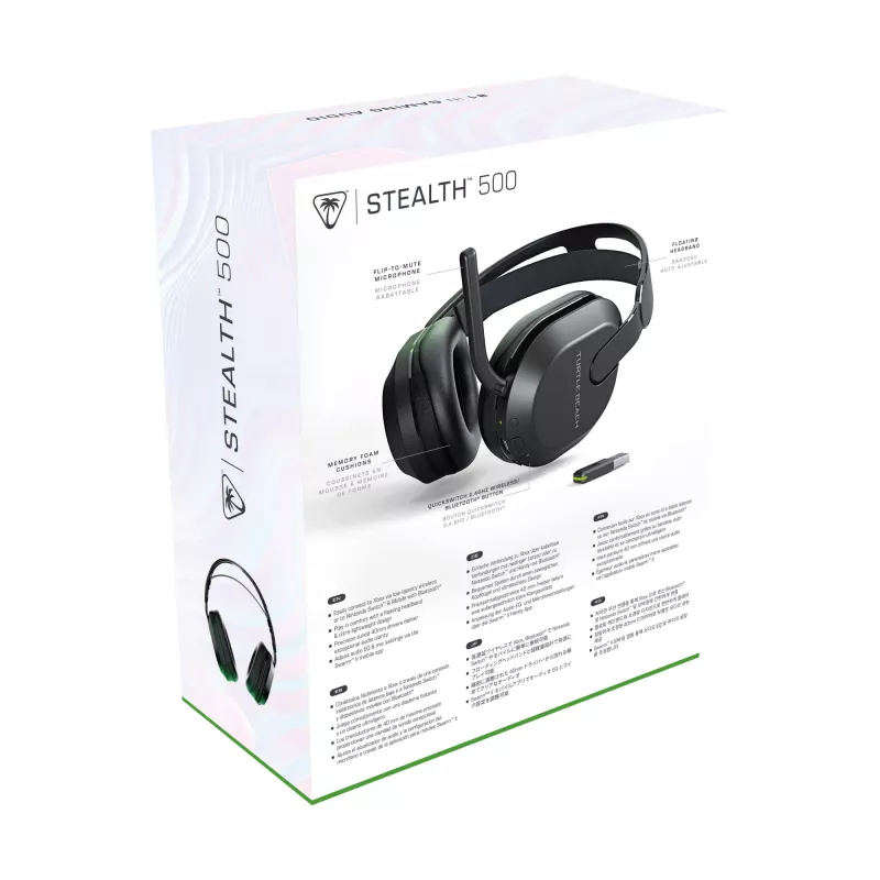 Turtle Beach Stealth 500 nero Xbox headset gaming wireless con batteria fino a 40 ore per Xbox Series X/S, Xbox One e funziona tramite Bluetooth, PC e dispositivi mobili