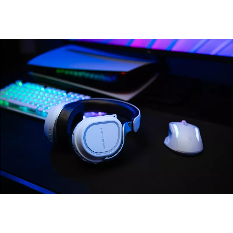 Turtle Beach Stealth 700 bianco PlayStation headset gaming wireless con batteria fino a 80 ore, Bluetooth, due trasmettitori e altoparlanti da 60 mm per PS5, PS4, PC e dispositivi mobili