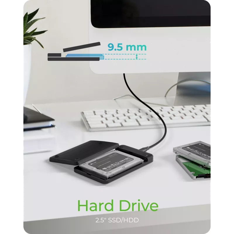 Case per SSD ICY BOX IB-201T-CU31 nero 2,5 pollici