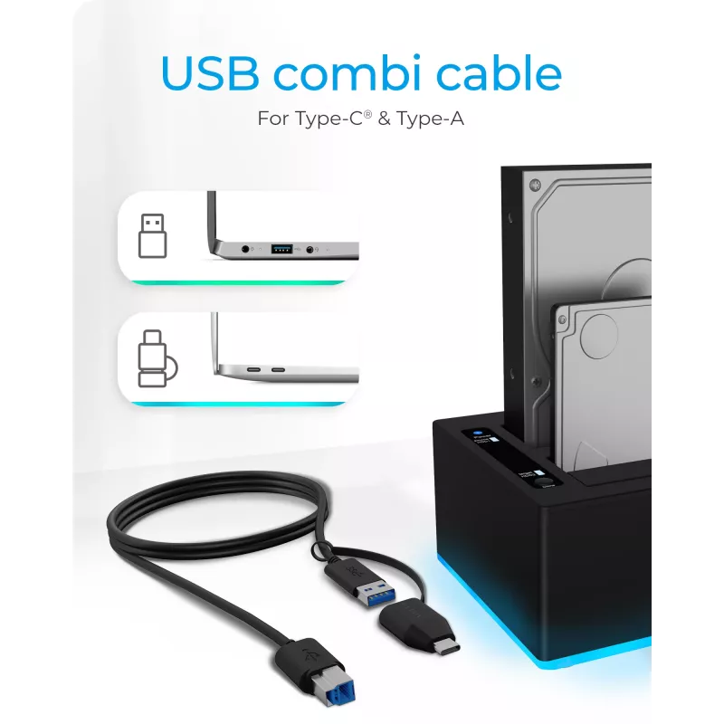 ICY BOX IB-127CL-U3 USB 3.2 Gen 1 (3.1 Gen 1) Type-B nero