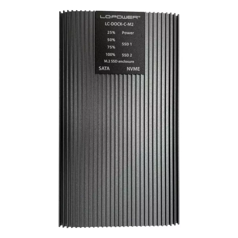 LC-Power LC-DOCK-C-M2 docking station USB 3.2 per SSD M.2 NVMe e SATA