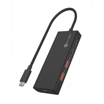 ICY BOX IB-HUB1436-CPD con filo USB 3.2 Gen 2 (3.1 Gen 2) Type-A nero