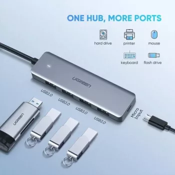 Hub Ugreen 70336 USB 3.2 Gen 1 (3.1 Gen 1) Type-C 5000 Mbit/s
