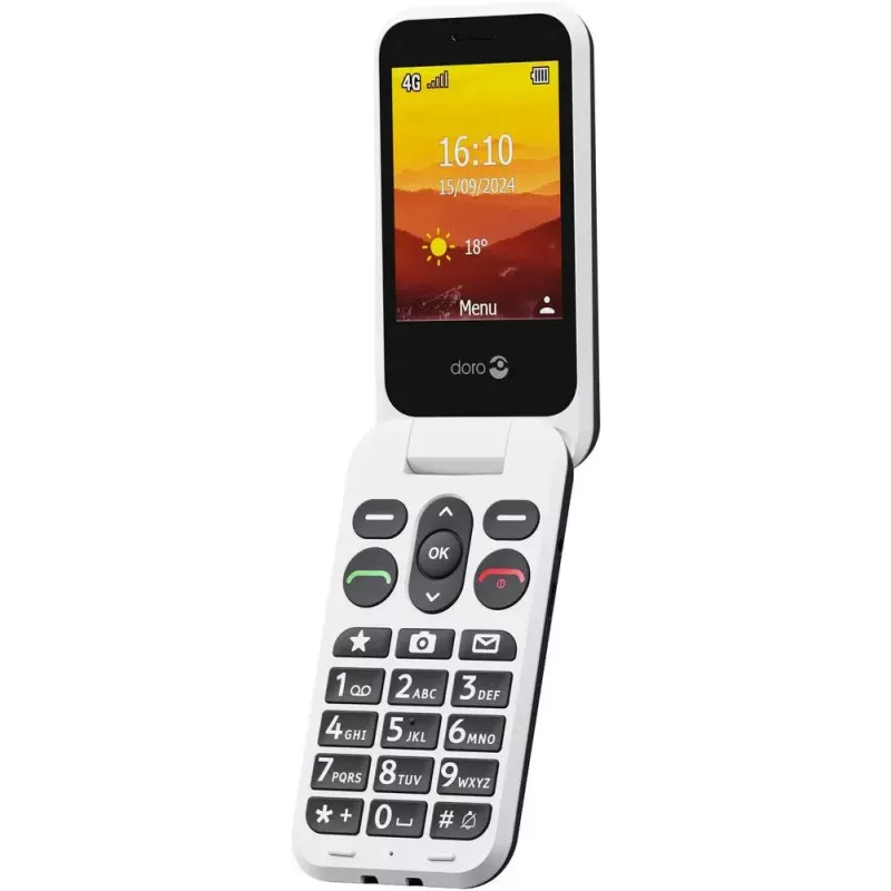 Doro Leva L30 4G telefono a conchiglia, 2,8 pollici, grafite/bianco