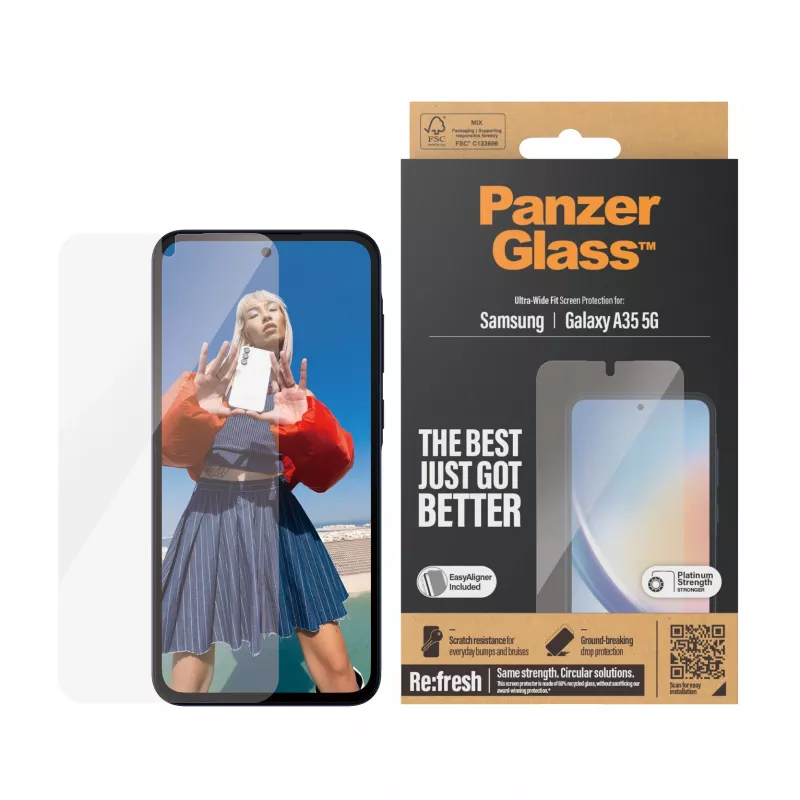 PanzerGlass® protezione display Samsung Galaxy A35 5G | Ultra-Wide Fit con EasyAligner