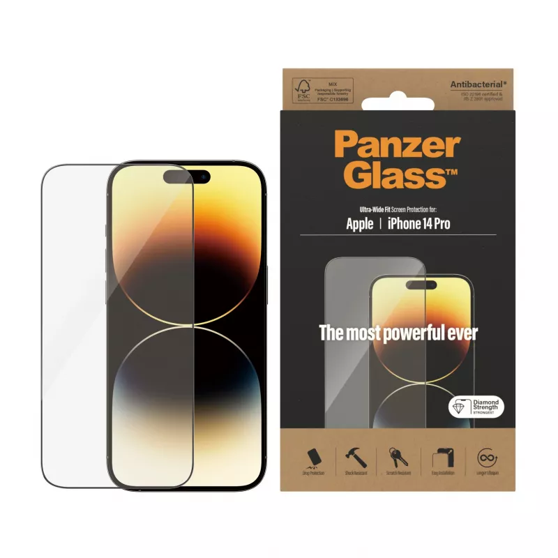 PanzerGlass protezione display per Apple iPhone 14 Pro Ultra-Wide Fit antigraffio antishock
