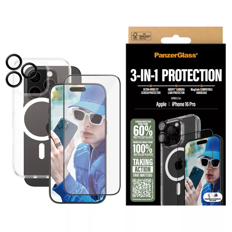 Pacchetto protezione 3-in-1 PanzerGlass iPhone '24 6,3