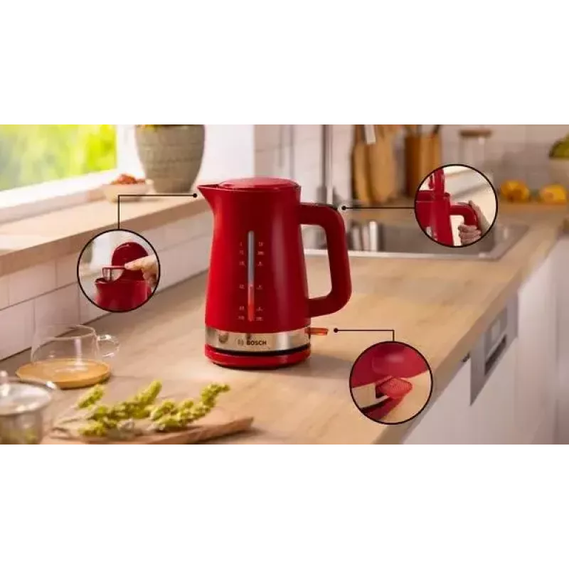 Bollitore elettrico Bosch TWK4M224 1,7 L 2400 W rosso