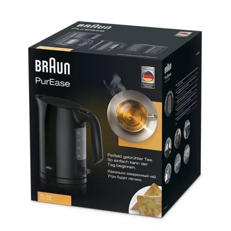 Bollitore Braun PurEase WK 3000 BK 1 L 2200 W nero