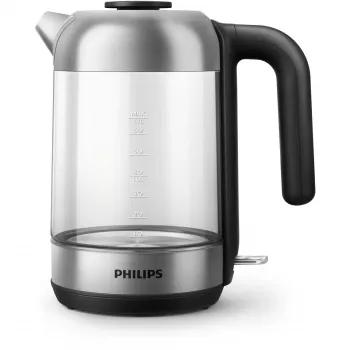 Bollitore in vetro Philips serie 5000 HD9339/80, 1,7 L, 2200 W, vetro, acciaio inox, indicatore del livello dell'acqua, senza filo