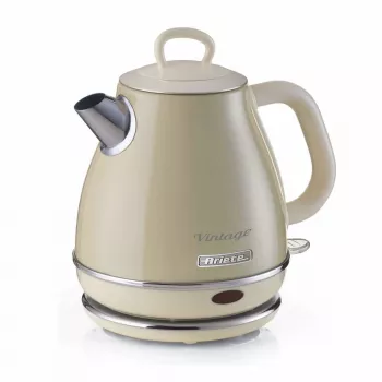 Bollitore elettrico design Ariete 2868 Vintage 1 L in acciaio inox per infusi, tè e bevande alle erbe, spegnimento automatico, impugnatura ergonomica, 1 litro, 1600 W, beige chiaro
