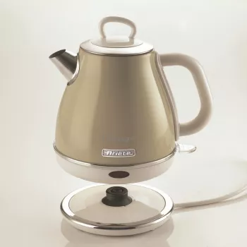 Bollitore elettrico design Ariete 2868 Vintage 1 L in acciaio inox per infusi, tè e bevande alle erbe, spegnimento automatico, impugnatura ergonomica, 1 litro, 1600 W, beige chiaro