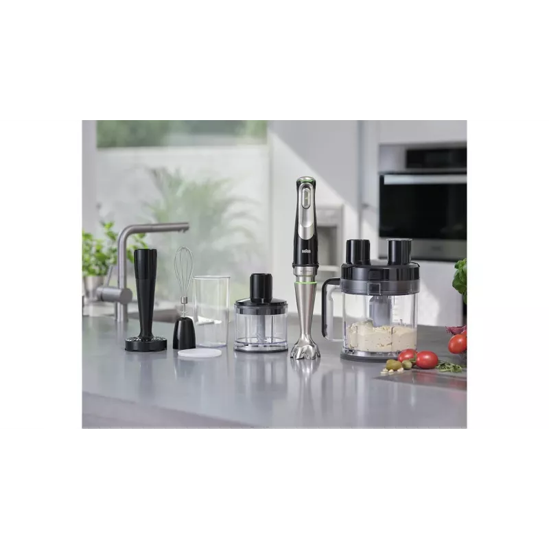 Braun MultiQuick 9 MQ 9187XLI Premium frullatore a immersione, 1200 W, nero/acciaio inox spazzolato
